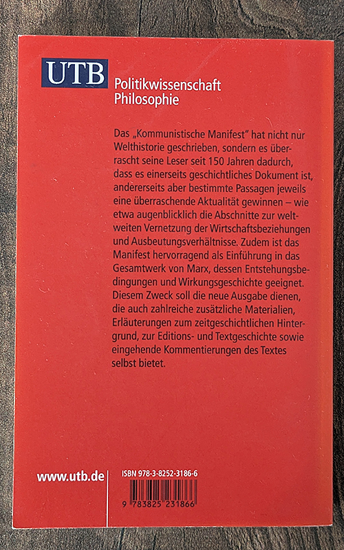 Karl Marx, das Manifest der Kommunistischen Partei