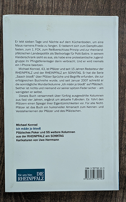 Ich mään jo blooß